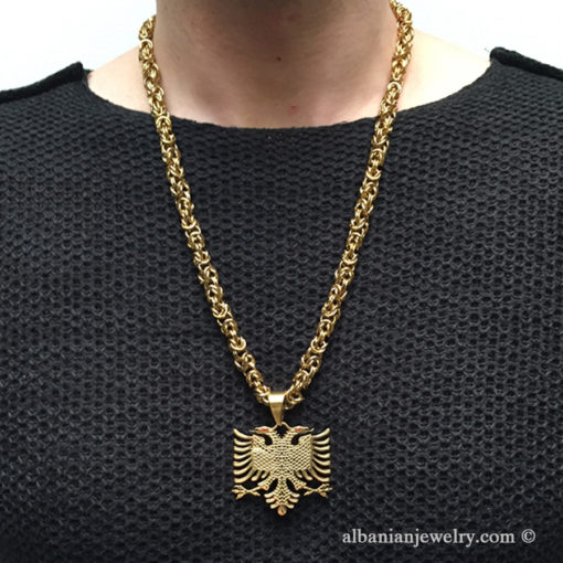 Eagle necklace byzantine chain