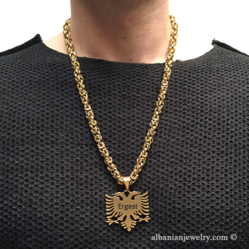 Eagle necklace byzantine chain
