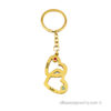 Gold Plated Engraved Vertical heart-to-heart keychain