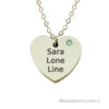 Heart necklace in silver with 3 names