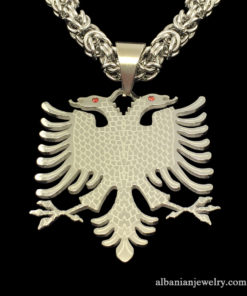 Collier aigle albanie chaîne roi avec gravure