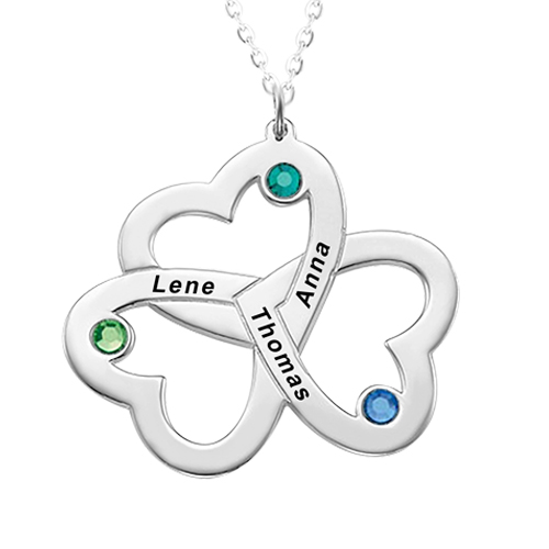 Kay Jewelers Kays Sterling Silver 3 three triple Diamond Heart pendant  Necklace | eBay