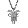 Albanischen Adler Halskette - Pistole geformt in Silber