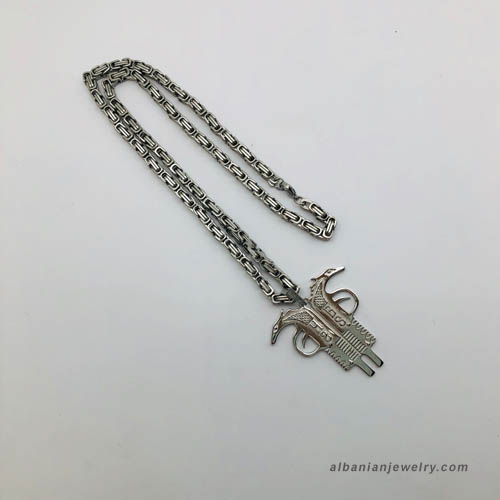 Albanian Eagle Sterling Silver Necklace